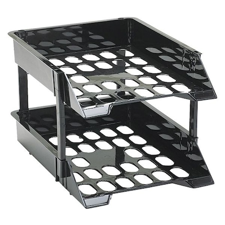 Desk Tray, Black, Polystyrene, 11 2/5 in W, 15 in L, 3 in H, 14.88