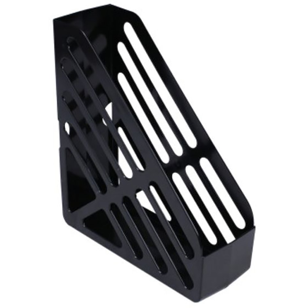 Deflecto Antimicrobial Jumbo Magazine File, 12-1/16inH x 4inW x 10-7/16inD, Black MPN:63907