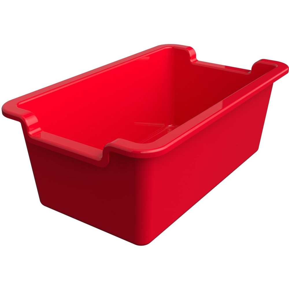 Deflecto Antimicrobial Rectangular Storage Bin - 5.1inx13.2inx 8.1in Depth MPN:39510RED