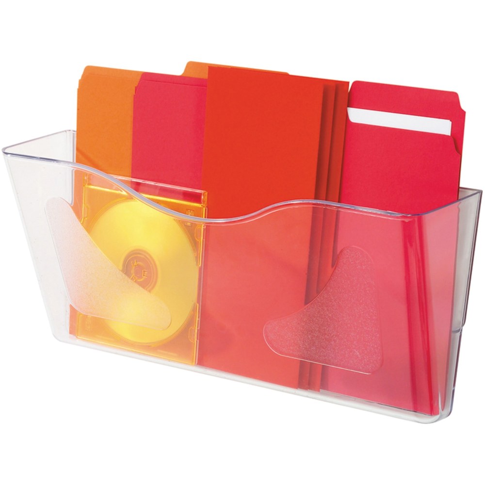 Deflecto Euro-Style DocuPocket Wall File, 6-5/8inH x 15inW x 4inD, Clear (Min Order Qty 4) MPN:63101