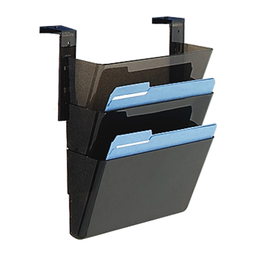 Deflecto Stackable DocuPocket for Partition Walls - 3 Pocket(s) - 3 Compartment(s) - 7in Height x 13in Width x 4in Depth - Smoke - Plastic - 3 / Set MPN:73502RT