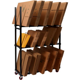 Dehnco 3 Tier Carton Rack w/ Deck & 12 Dividers 54-1/2