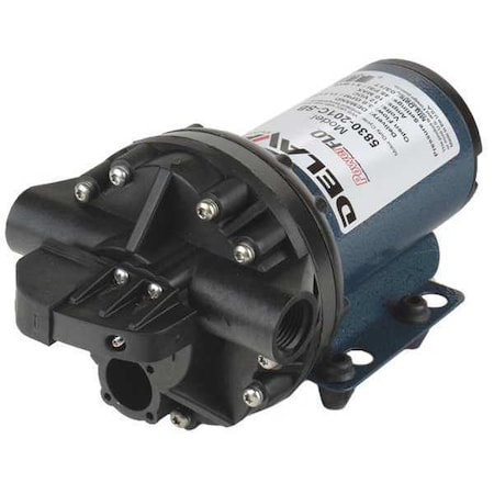 Diaphragm Pump, Polypropylene, Santoprene, 12VDC, 3.0 GPM 140 Degrees F MPN:5830-201C-SB