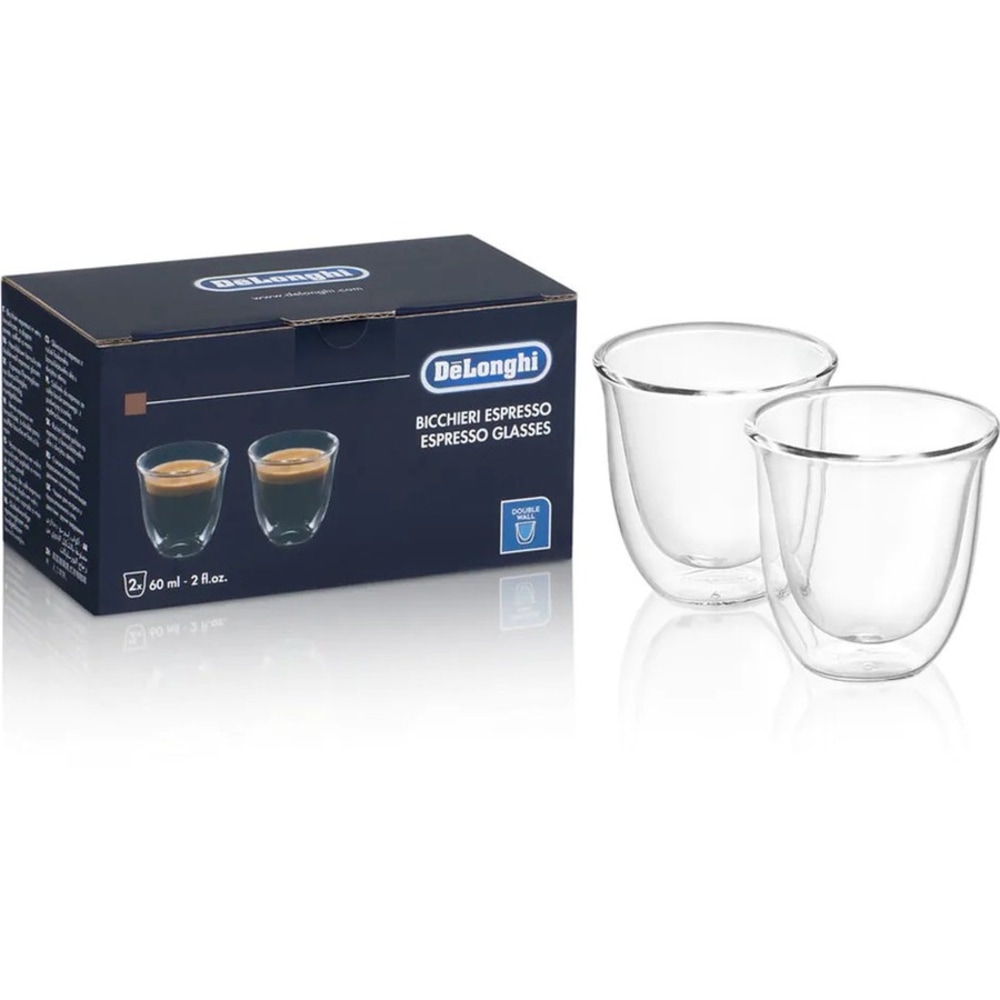 DeLonghi DeLonghi 2 Espresso Double Wall Glasses DLSC310 2.03 fl oz Borosilicate Glass Coffee 2 / Set MPN:DLSC310