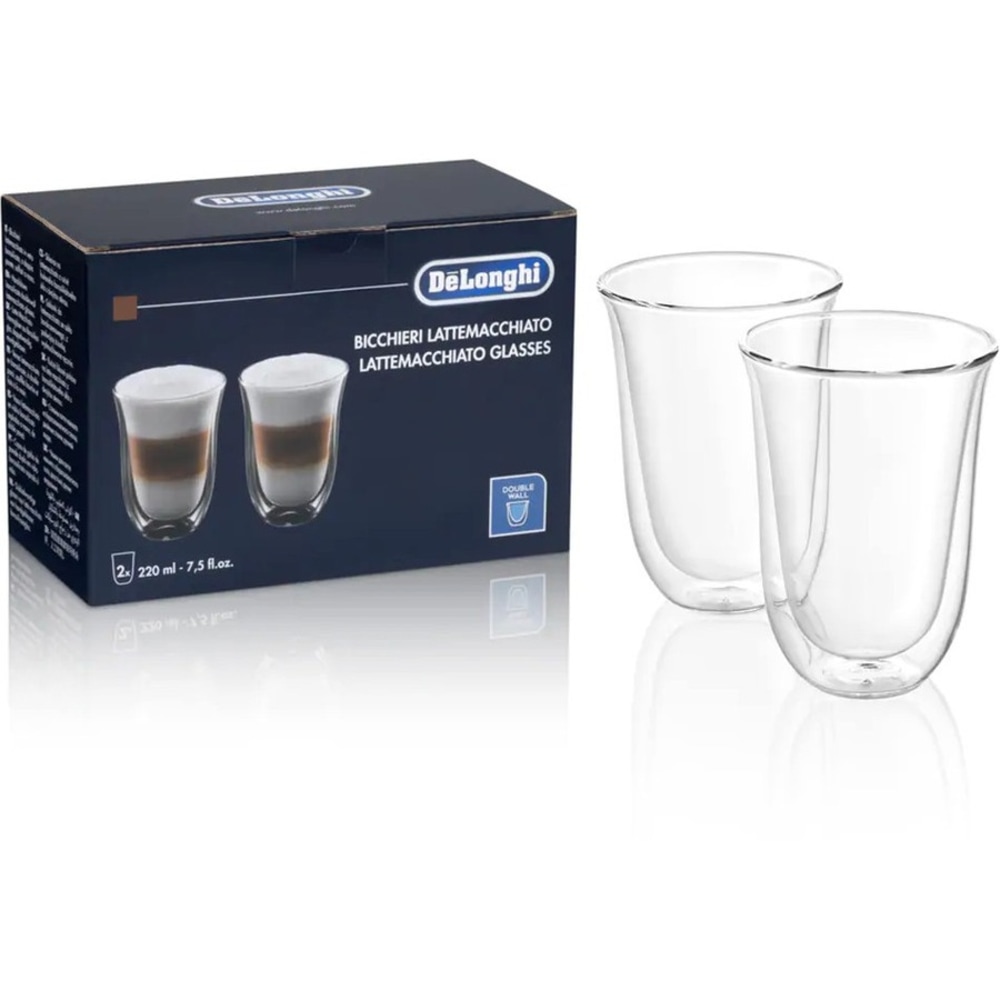 DeLonghi DeLonghi 2 Lattemacchiato Double Wall Glasses DLSC312 7.44 fl oz Borosilicate Glass Coffee 2 / Set MPN:DLSC312
