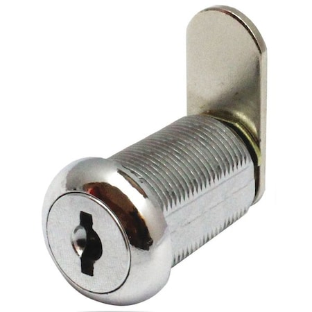 Disc Tumbler Keyed Cam Lock, Polished chrome, 3/8 in For Door Thickness, 2 Number of Keys MPN:G CR08751203PCSM1