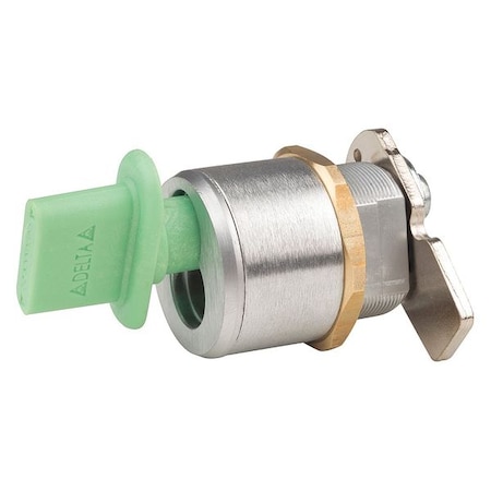Interchangeable Core Keyed Cam Lock, Brushed Chrome, 1 1/4 in For Door Thickness, 0 Number of Keys MPN:G085052