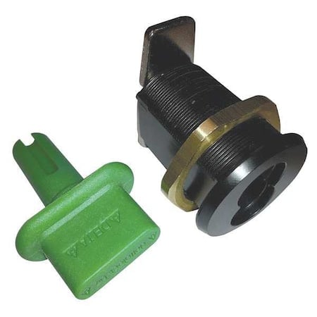 Interchangeable Core Keyed Cam Lock, Black, 1 1/4 in For Door Thickness, 0 Number of Keys MPN:G085064
