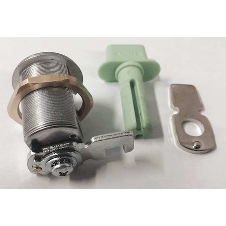 Interchangeable Core Keyed Cam Lock, Brushed Chrome, 1 1/4 in For Door Thickness, 1 Number of Keys MPN:GCI13750912BCSTHK1