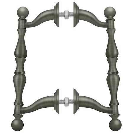 Off-Set Handle Pull, Back-To-Back Set Antique Nickel MPN:OHP620U15A