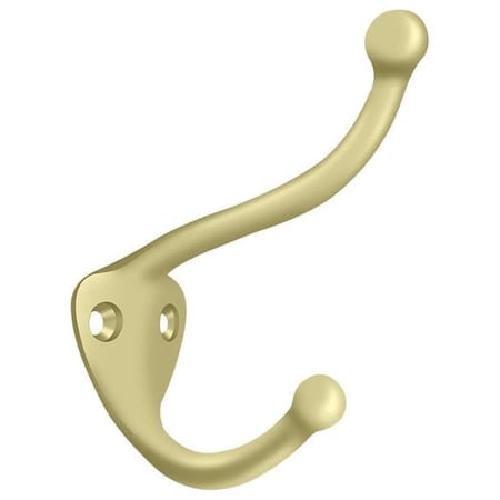 Coat & Hat Hook Unlacquered Bright Brass MPN:CAHH3U3-UNL