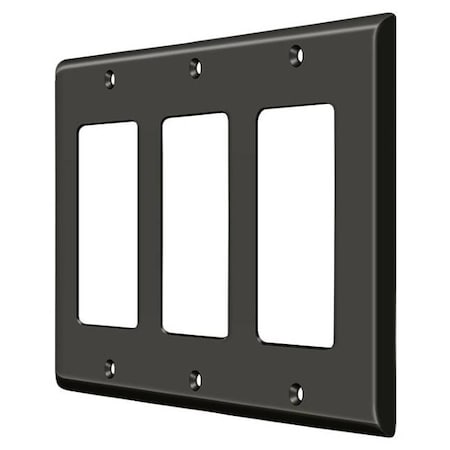 Triple Rocker Switch Plate, Number of Gangs: 3 Solid Brass, Oil Rubbed Bronze Finish MPN:SWP4740U10B