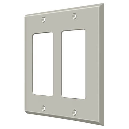 Double Rocker Switch Plate, Number of Gangs: 2 Solid Brass, Brushed Nickel Finish MPN:SWP4741U15