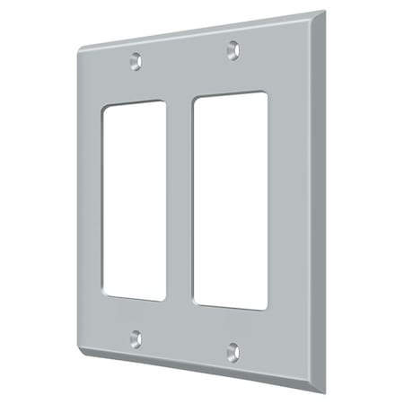 Double Rocker Switch Plate, Number of Gangs: 2 Solid Brass, Brushed Chrome Finish MPN:SWP4741U26D
