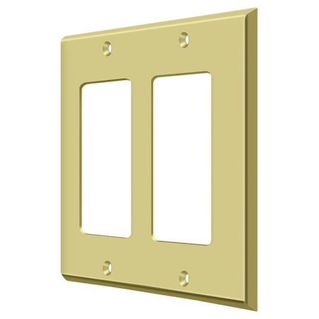 Double Rocker Switch Plate, Number of Gangs: 2 Solid Brass, Polished Brass Finish MPN:SWP4741U3