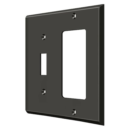 Single Switch/Single Rocker Switch Plate, Number of Gangs: 2 Solid Brass, Oil Rubbed Bronze Finish MPN:SWP4743U10B