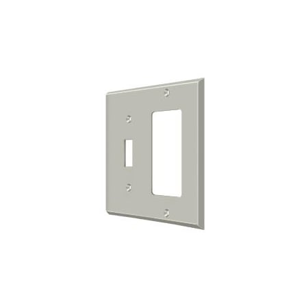 Single Switch/Single Rocker Switch Plate, Number of Gangs: 2 Solid Brass, Brushed Nickel Finish MPN:SWP4743U15