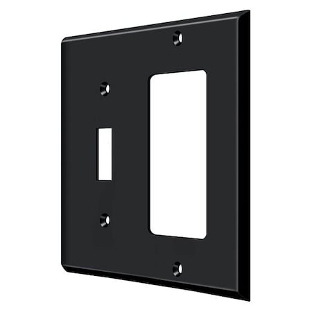 Single Switch/Single Rocker Switch Plate, Number of Gangs: 2 Solid Brass, Paint Black Finish MPN:SWP4743U19