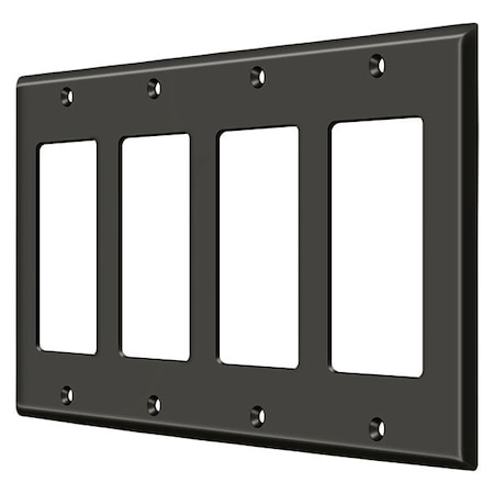 Quadruple Rocker Switch Plate, Number of Gangs: 4 Solid Brass, Oil Rubbed Bronze Finish MPN:SWP4744U10B