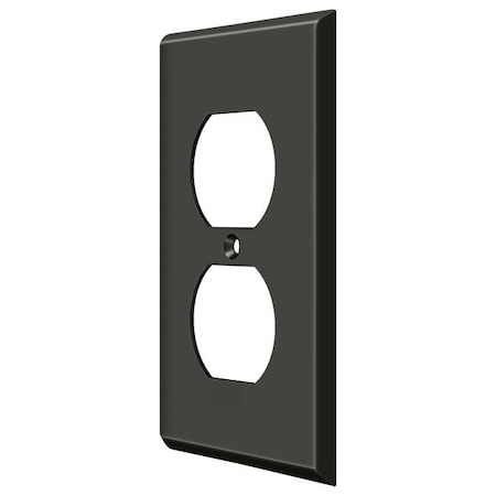 Double Outlet Switch Plate, Number of Gangs: 1 Solid Brass, Oil Rubbed Bronze Finish MPN:SWP4752U10B