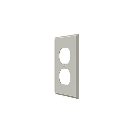 Double Outlet Switch Plate, Number of Gangs: 1 Solid Brass, Brushed Nickel Finish MPN:SWP4752U15