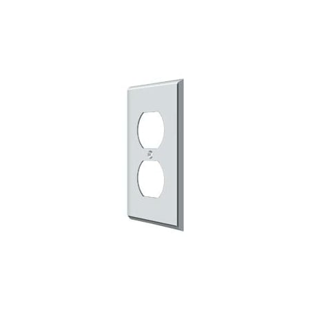 Double Outlet Switch Plate, Number of Gangs: 1 Solid Brass, Polished Chrome Plated Finish MPN:SWP4752U26