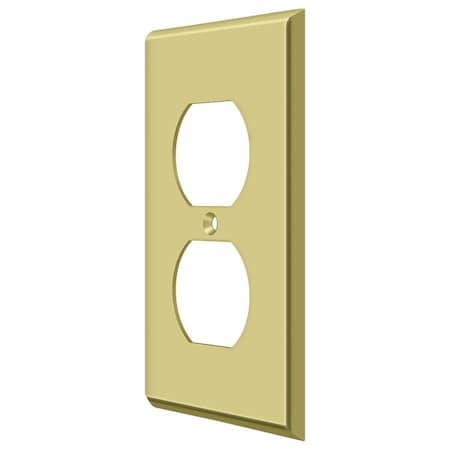 Double Outlet Switch Plate, Number of Gangs: 1 Solid Brass, Polished Brass Finish MPN:SWP4752U3