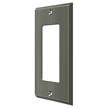 Single Rocker Switch Plate, Number of Gangs: 1 Solid Brass, Antique Nickel Finish MPN:SWP4754U15A