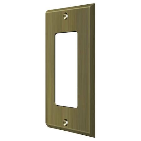 Single Rocker Switch Plate, Number of Gangs: 1 Solid Brass, Antique Brass Finish MPN:SWP4754U5