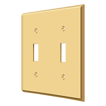 Double Standard Switch Plate, Number of Gangs: 2 Solid Brass, PVD Polished Brass Finish MPN:SWP4761CR003