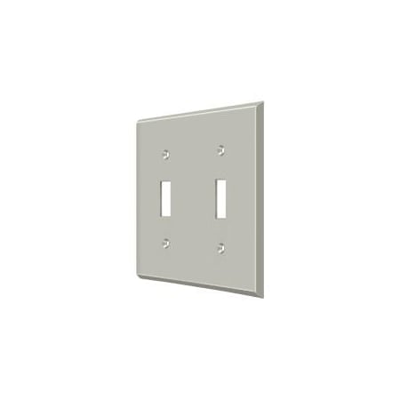 Double Standard Switch Plate, Number of Gangs: 2 Solid Brass, Brushed Nickel Finish MPN:SWP4761U15