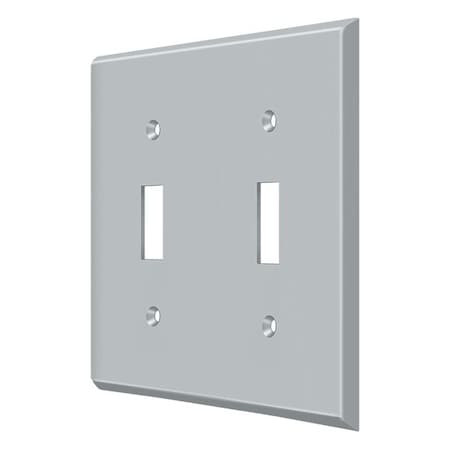 Double Standard Switch Plate, Number of Gangs: 2 Solid Brass, Brushed Chrome Finish MPN:SWP4761U26D