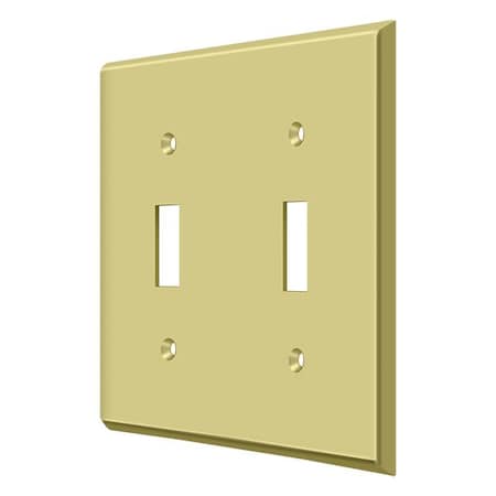 Double Standard Switch Plate, Number of Gangs: 2 Solid Brass, Polished Brass Finish MPN:SWP4761U3