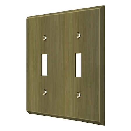 Double Standard Switch Plate, Number of Gangs: 2 Solid Brass, Antique Brass Finish MPN:SWP4761U5