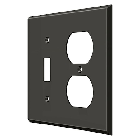 Single Switch/Double Outlet Switch Plate, Number of Gangs: 2 Solid Brass, Oil Rubbed Bronze Finish MPN:SWP4762U10B