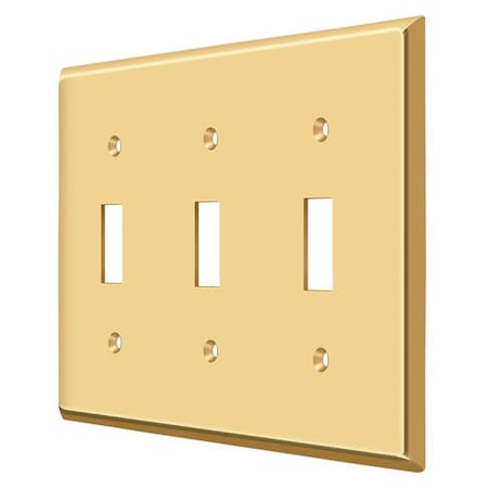 Triple Standard Switch Plate, Number of Gangs: 3 Solid Brass, PVD Polished Brass Finish MPN:SWP4763CR003