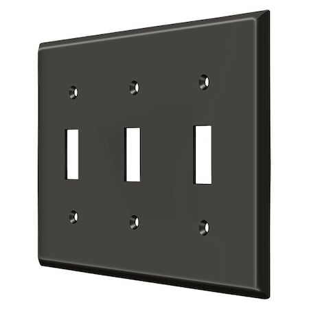 Triple Standard Switch Plate, Number of Gangs: 3 Solid Brass, Oil Rubbed Bronze Finish MPN:SWP4763U10B