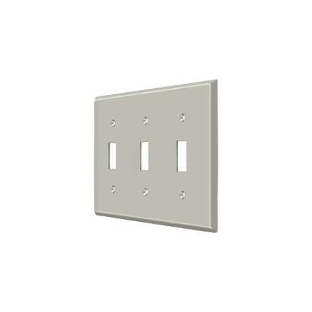 Triple Standard Switch Plate, Number of Gangs: 3 Solid Brass, Brushed Nickel Finish MPN:SWP4763U15