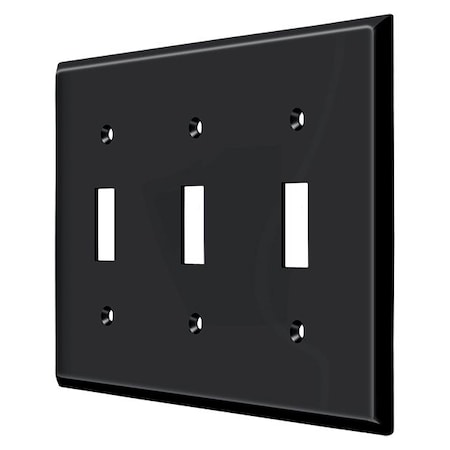 Triple Standard Switch Plate, Number of Gangs: 3 Solid Brass, Paint Black Finish MPN:SWP4763U19