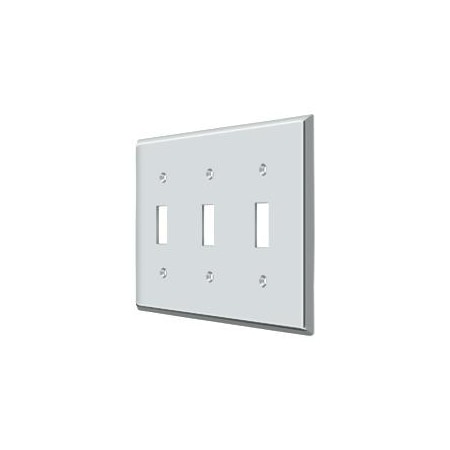 Triple Standard Switch Plate, Number of Gangs: 3 Solid Brass, Polished Chrome Plated Finish MPN:SWP4763U26