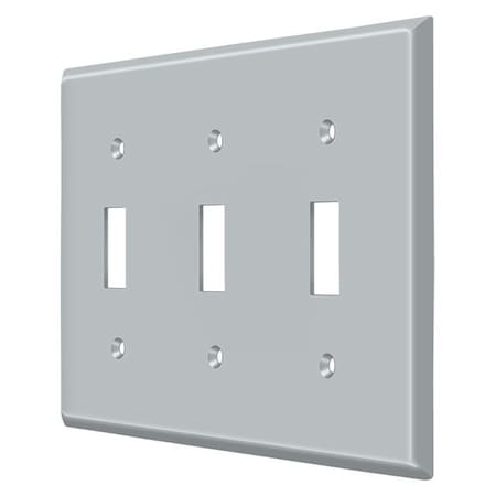 Triple Standard Switch Plate, Number of Gangs: 3 Solid Brass, Brushed Chrome Finish MPN:SWP4763U26D