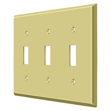 Triple Standard Switch Plate, Number of Gangs: 3 Solid Brass, Polished Brass Finish MPN:SWP4763U3