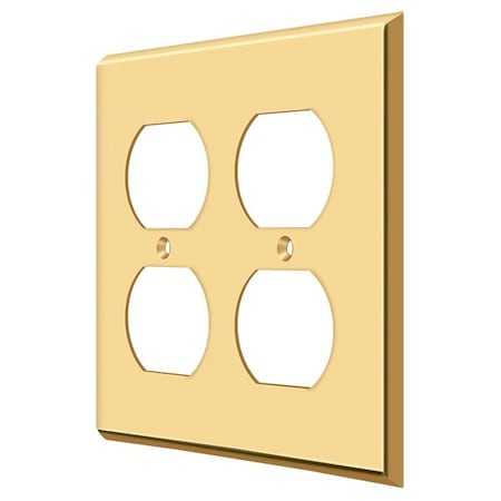 Quadruple Outlet Switch Plate, Number of Gangs: 2 Solid Brass, PVD Polished Brass Finish MPN:SWP4771CR003