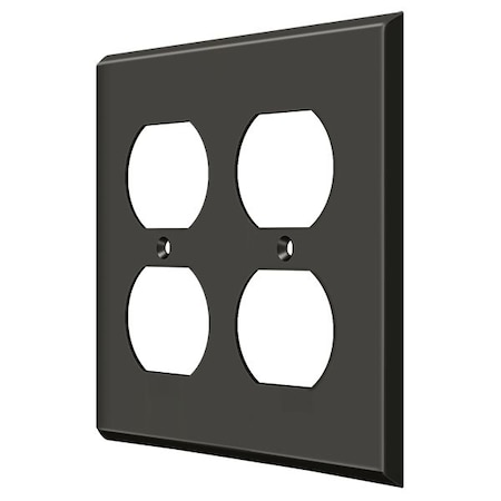 Quadruple Outlet Switch Plate, Number of Gangs: 2 Solid Brass, Oil Rubbed Bronze Finish MPN:SWP4771U10B