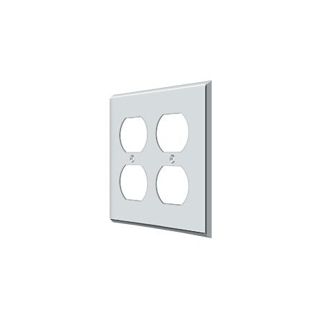 Quadruple Outlet Switch Plate, Number of Gangs: 2 Solid Brass, Polished Chrome Plated Finish MPN:SWP4771U26