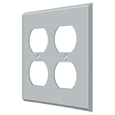 Quadruple Outlet Switch Plate, Number of Gangs: 2 Solid Brass, Brushed Chrome Finish MPN:SWP4771U26D