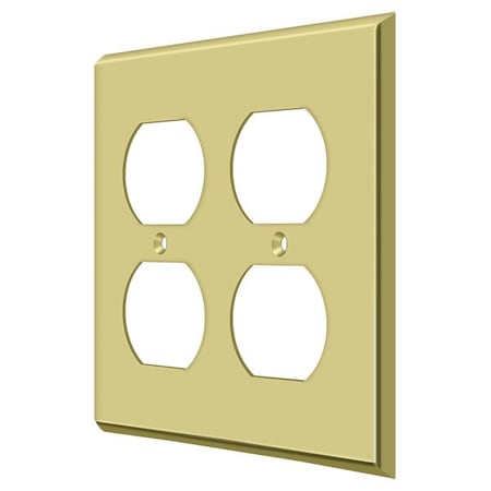 Quadruple Outlet Switch Plate, Number of Gangs: 2 Solid Brass, Polished Brass Finish MPN:SWP4771U3