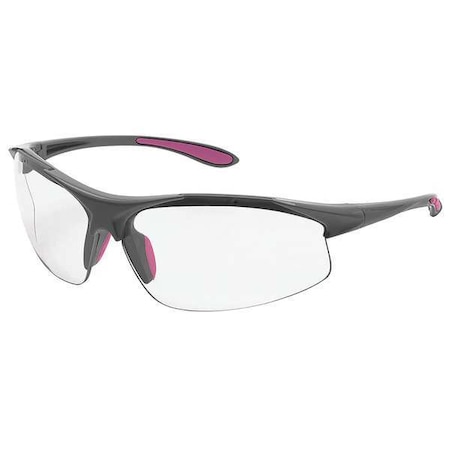 Girl Power at Work, Safety Glasses, Anti-Scratch, Clear Lens, Gray Frame, Half-Frame MPN:18622