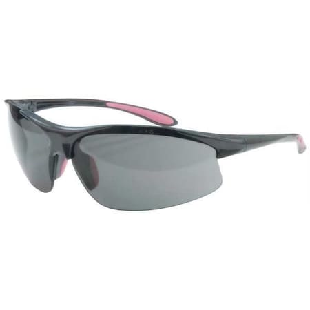 Girl Power at Work, Safety Glasses, Anti-Scratch, Gray Lens, Gray Frame, Half-Frame MPN:18623