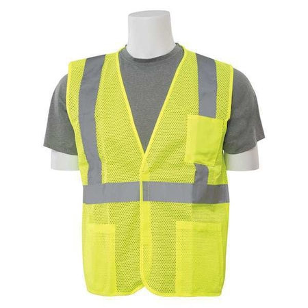 Safety Vest, Economy, Hi-Viz, Lime, 2XL MPN:61632